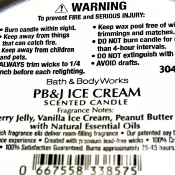 Bath & Body Works PB&J Ice Cream 3-wick candle Limited Edition *Sold out at BBW* - Picture 5 of 10